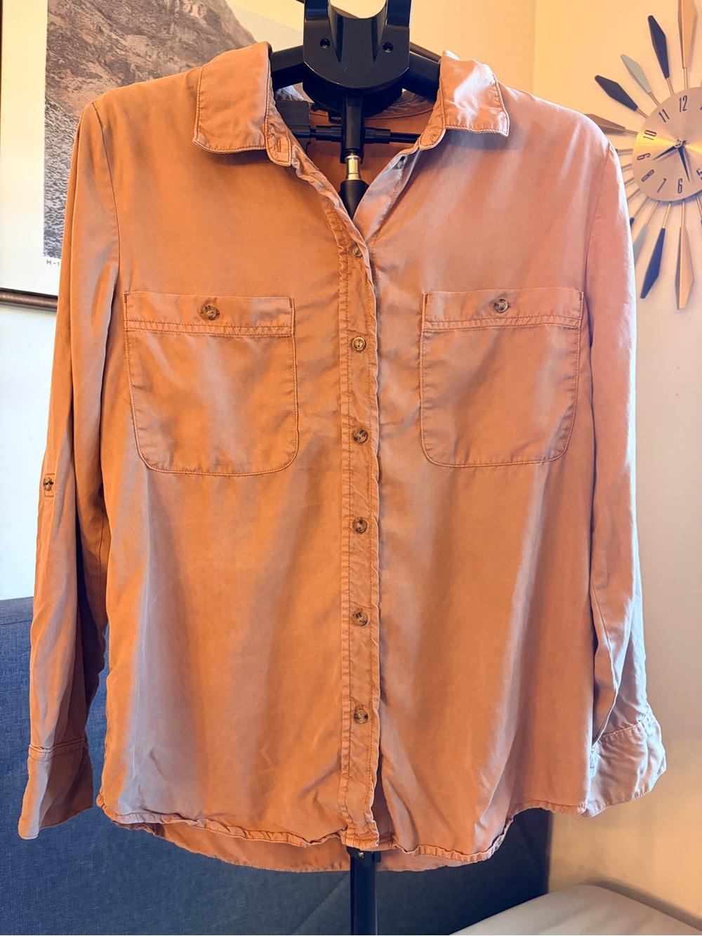 Sanctuary Rust Button-Down Long Sleeve Shirt